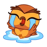 😭 eule, weinen, traurig, tränen, emotional, cartoon, sticker telegram sticker