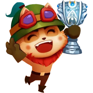 🏆 Teemo League of Legends Teemo, League of Legends, Video game, Campeão, Esports, Gaming, Dedo do meio telegram sticker