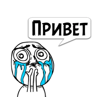 😼 ПРИВЕТ ミーム, 泣く, 挨拶, こんにちは, 感情的, 悲しい telegram sticker