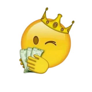 💸 emoji, soldi, corona, ricco, ricchezza, contanti, re telegram sticker