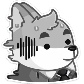 😮 lobo, terno, nervoso, animal, personagem, furry whatsapp sticker