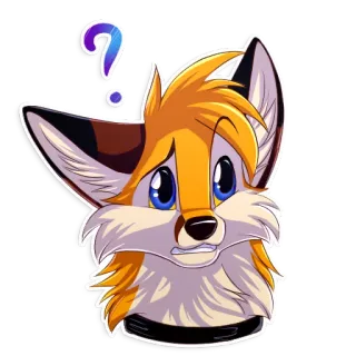❔ renard, animal, dessin animé, question, confus, expression, autocollant, orange telegram sticker
