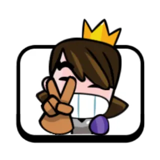 ✌ cartoon, peace sign, crown, emoticon telegram sticker