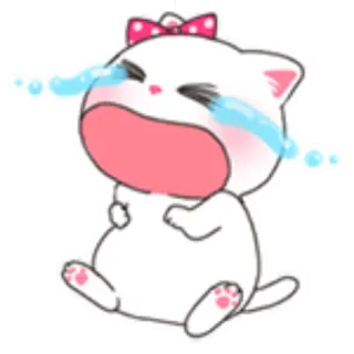 😭 chat, pleurs, triste, mignon, kawaii, dessin animé, animal telegram sticker