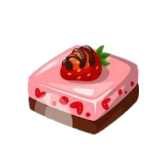 🍰 tarta, postre, fresa, dulce, comida, corazones, brownie telegram sticker