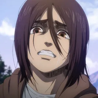 💈 Eren Yeager Attack on Titan anime, chorando, triste, Eren, Attack on Titan telegram sticker