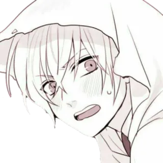 😰 anime, manga, hoodie, cat ears, blush, cute telegram sticker