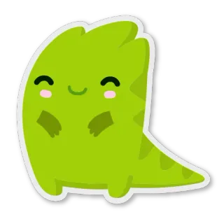 ☺️ dinosaurier, süß, grün, cartoon, kawaii, tier telegram sticker