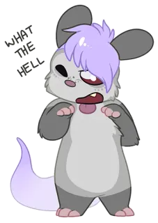 💭 WHAT THE HELL Opossum, Kartun, Stiker, Bahasa kasar, Hewan, Lucu, Kocak whatsapp sticker