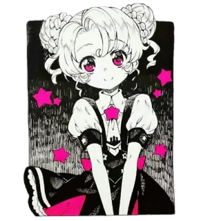 🙃 アニメ, 女の子, 星, 可愛い, マンガ, かわいい telegram sticker