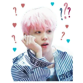 🤨 Jimin kpop, чимин, вопрос, сердце, айдол, знаменитость whatsapp sticker