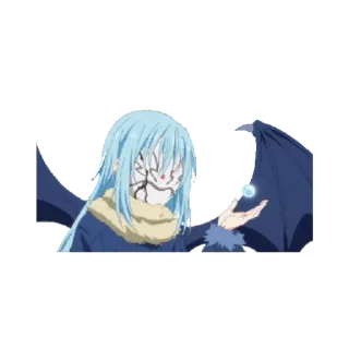 🤫 Rimuru Tempest That Time I Got Reincarnated as a Slime Anime, Slime, Isekai, Fantasía, Monstruo, Rey Demonio whatsapp sticker