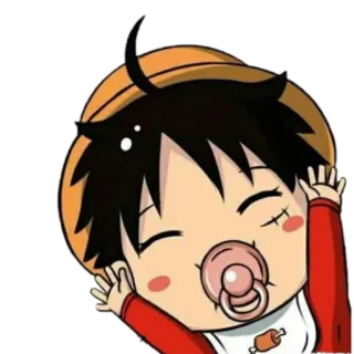 😁 Monkey D. Luffy One Piece anime, cartoon, baby, luffy, one piece, chibi telegram sticker