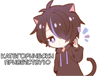 👋 КАТЕГОРИЧЕСКИ ПРИВЕТСТВУЮ
が Anime, Gato, Chibi, Russo, Japonês, Saudação telegram sticker
