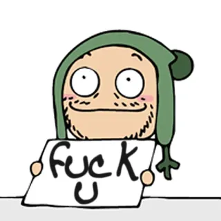 🖕 fuck u cartoon, swear word, offensive, expression, hood telegram sticker