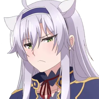 😕 Anime, Orecchie da gatto, Ragazza, Adesivo, Espressione facciale whatsapp sticker