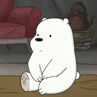 😞 Ice Bear We Bare Bears мультфильм, белый медведь, мы обычные медведи, медведь, милый, анимация whatsapp sticker