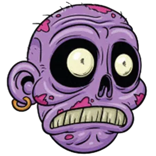 😐 zombie, monstre, mort-vivant, horreur, halloween, dessin animé whatsapp sticker