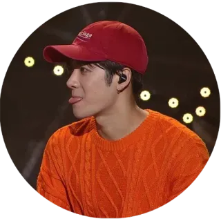 👅 persona, hombre, gorra, suéter, auriculares telegram sticker