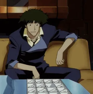 🚀 Spike Spiegel Cowboy Bebop 애니메이션, 캐릭터, 애니, TV쇼, 카우보이 비밥, 스파이크 스피겔 whatsapp sticker