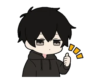 👍 Anime, Chibi, Niedlich, Junge, Cartoon, Figur, Zeichnung whatsapp sticker
