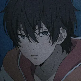 😕 Anime, Personagem, Menino, Retrato telegram sticker