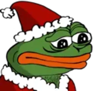 😔 Pepe pepe, christmas, sad, santa, holiday, meme whatsapp sticker