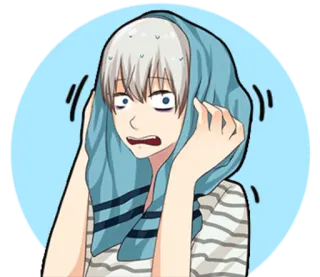 😳 suando, ansioso, nervoso, personagem, adesivo, ilustração, desenho animado whatsapp sticker