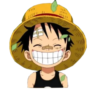 😁 Monkey D. Luffy One Piece 애니메이션, 원피스, 몽키 D. 루피, 밀짚모자, 미소, 만화 telegram sticker