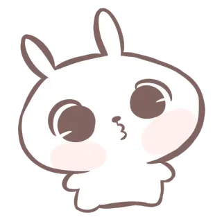 😗 coelho, fofo, desenho animado, animal telegram sticker