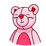 😏 плюшевый мишка, розовый, милый, мультфильм, игрушка, животное telegram sticker