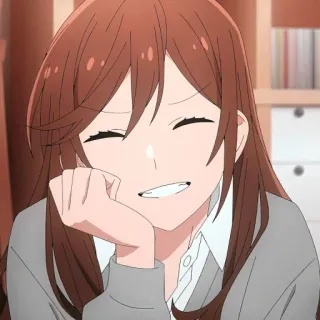 🍥 anime, garota, sorriso, retrato, desenho animado telegram sticker