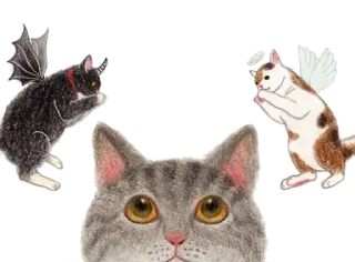 🤔 고양이, 천사, 악마, 유니콘 telegram sticker