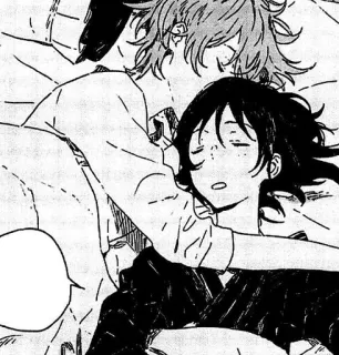 😴 anime, manga, sleeping, couple, hug telegram sticker