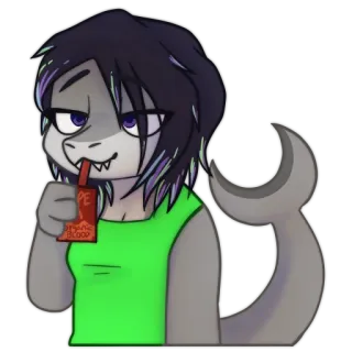 🥤 PEPTIDE BLOOD Hiu, Anime, Kartun, Darah peptida, Minuman, Lucu whatsapp sticker