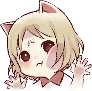 🌙 Anime, Katzenmädchen, niedlich, kawaii, Chibi telegram sticker