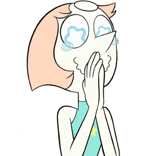 😭 Pearl Steven Universe 울음, 만화, 펄, 스티븐 유니버스, 슬픈, 눈물 telegram sticker