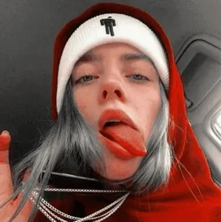 💚 Billie Eilish Billie Eilish, cantante, lingua, celebrità, musica telegram sticker