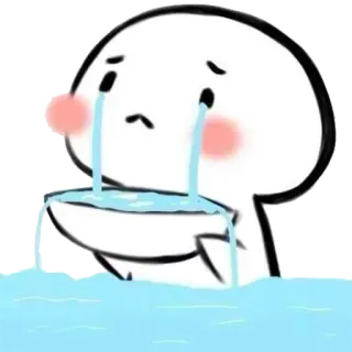 😭 ร้องไห้, เศร้า, อารมณ์, น้ำ, น้ำตา, การ์ตูน telegram sticker