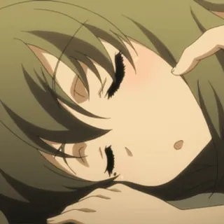 💤 fille anime, dormir, gros plan, animé, détendu, yeux fermés whatsapp sticker