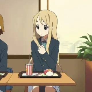 🕸 Mio Akiyama K-On! Аниме, K-On, Милый, Девушка, Еда, Обед telegram sticker