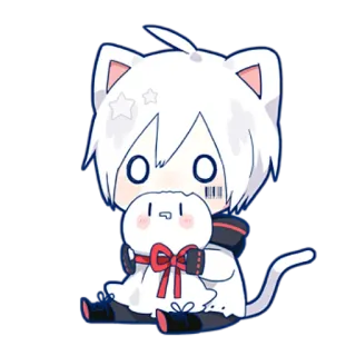 😮 cat, anime, cute, kawaii, chibi, cartoon, character telegram sticker