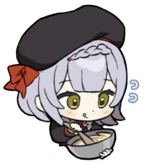 😋 anime, cooking, cute, chibi, kawaii, sticker telegram sticker