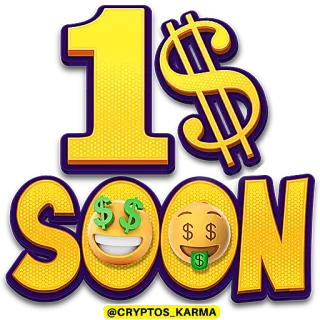 🤑 1$ SOON soldi, dollaro, presto, finanza, criptovaluta, emoji telegram sticker