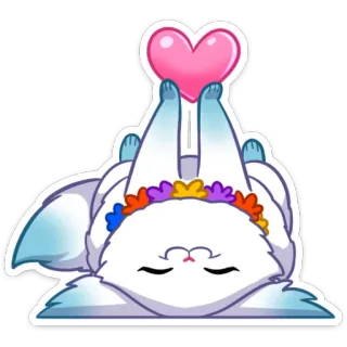 ❤️ mignon, renard, coeur, animal, autocollant whatsapp sticker