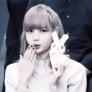 🎧 Lisa kpop, ídolo, lisa, blackpink, cantante, conejo, lindo, celebridad whatsapp sticker