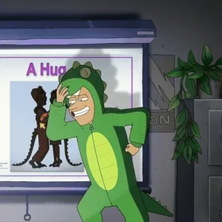 🤩 A Hug dinosauro, abbraccio, cartone animato, personaggio, divertente telegram sticker