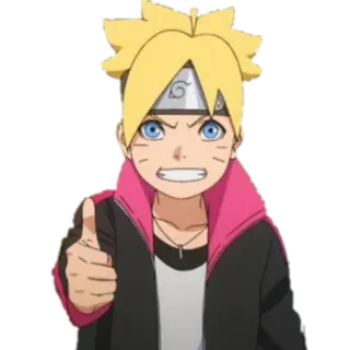 👍 Boruto Uzumaki Boruto Anime, Manga, Postać, Kciuk w górę, Boruto, Uzumaki telegram sticker