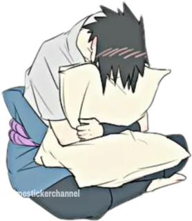 😳 onestickerchannel sticker, anime, hug, pillow telegram sticker