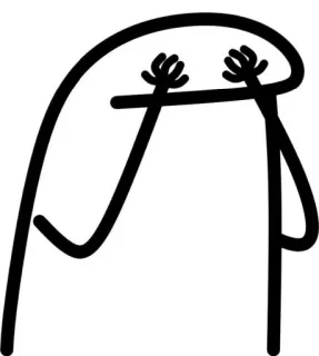 🙈 strichmännchen, figur, umriss, schwarz weiß telegram sticker